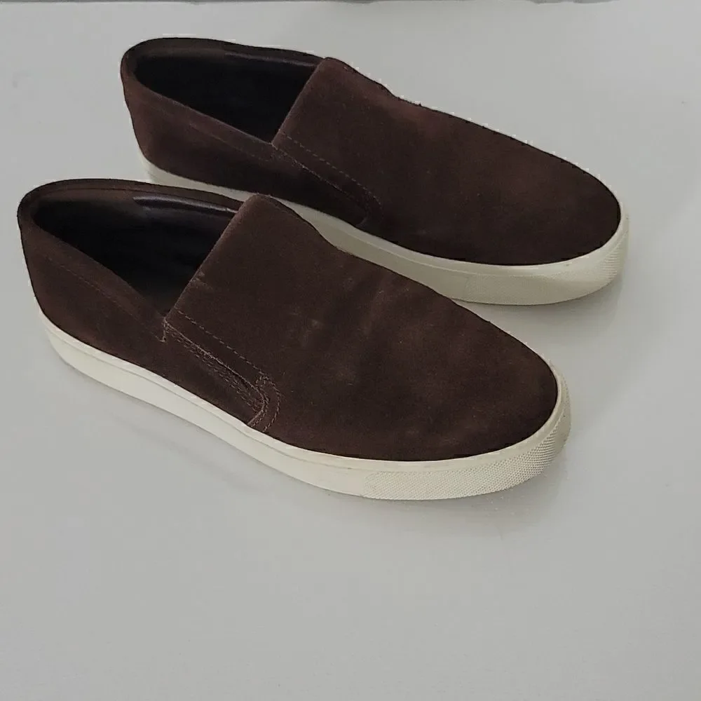 Vince Brown Suede Slip Ons